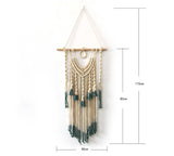 Woven Handmade Macrame Wall Art with Light Blue Tassle