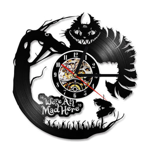 Classic Retro Style Alice in Wonderland Vinyl Record Wall Clock