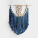 Beautiful Blue Tassle Macrame Wall Hanging Tapestry Hand