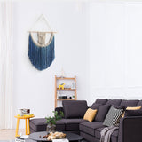 Beautiful Blue Tassle Macrame Wall Hanging Tapestry Hand